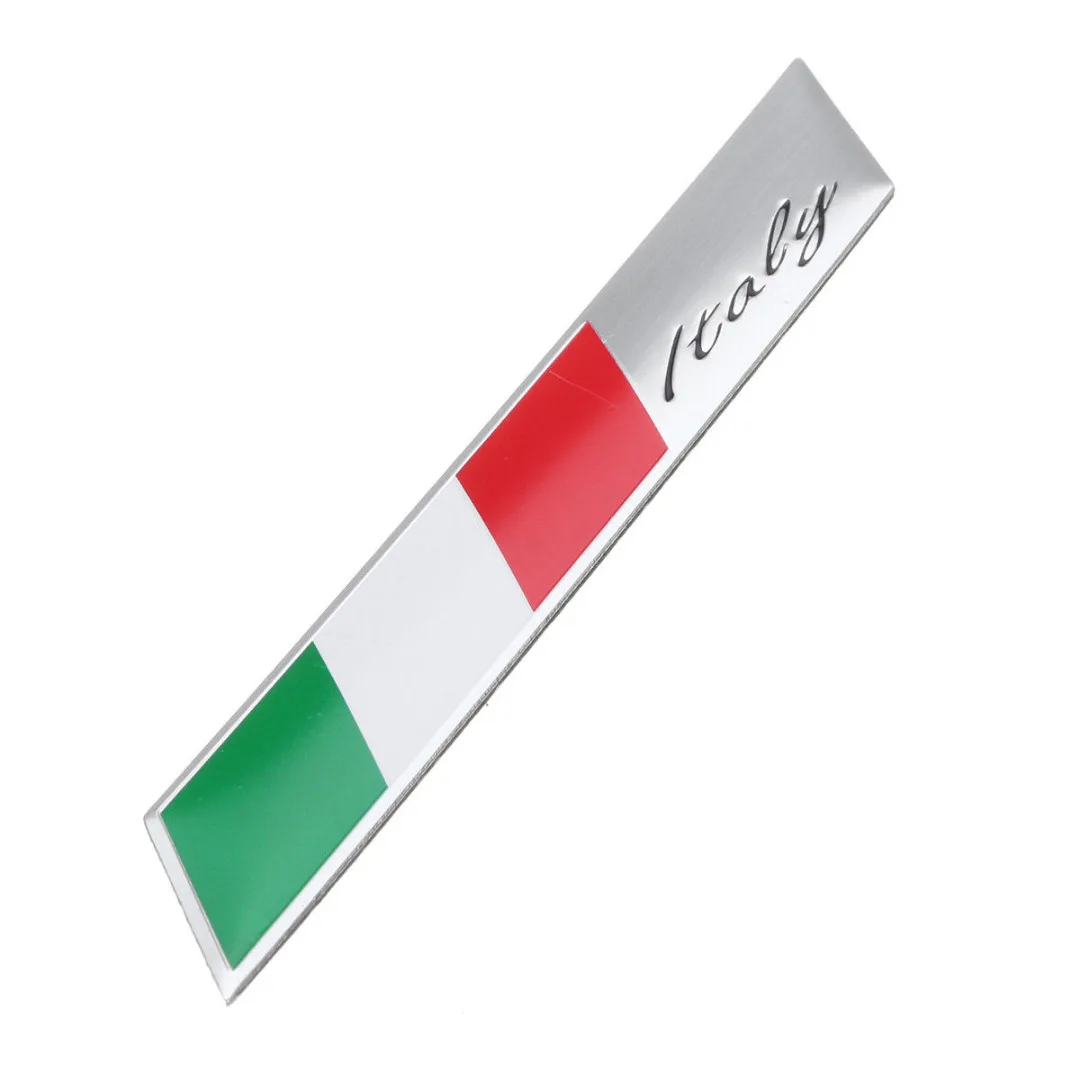 For Car Interior Exterior Decoration 2pcs Aluminum Italy Flag Car Emblem 3D Design Italian Badge Sticker Decal Decors Mayitr