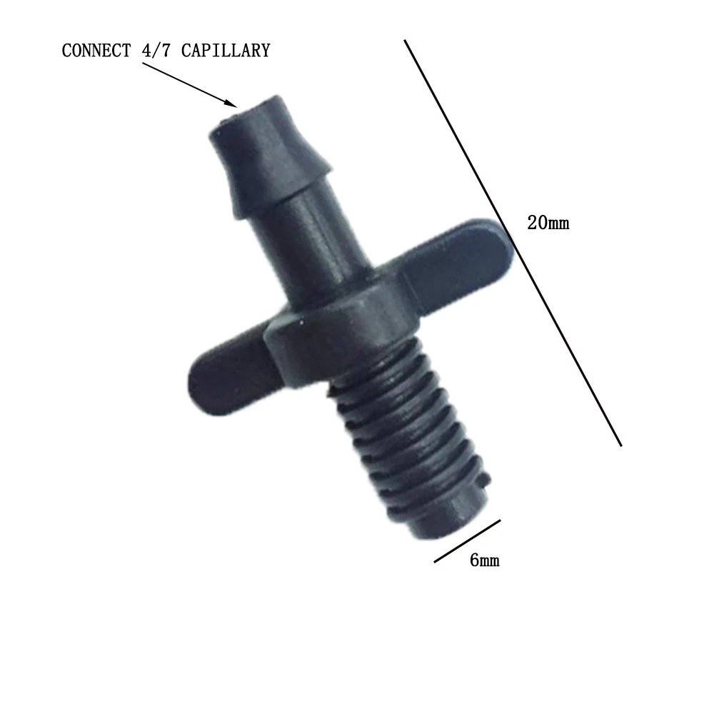 100 шт. 4/7 мм двойной колючей разъем двойные пути 6 мм винт с резьбой для труб ПВХ микроорошение цветы овощи капельного статьи