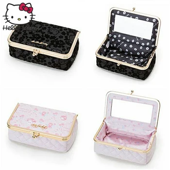 

Hello Kitty Cute Cartoon Storage Box Women Cosmetic Handbag Travel Girls Convenient Wrist Bag Make Up Wash Beauty Plush Backpack
