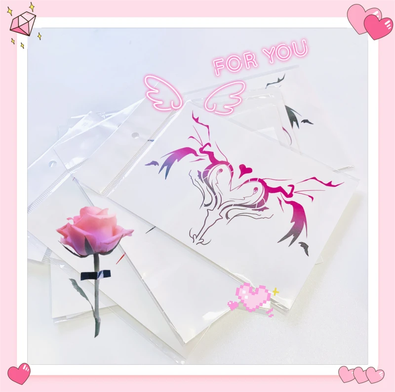 Angel Wings Love Devil Sexy Temporary Tattoo Body Tattoo Stickers For Men Women Anime Collection Costumes Erotic Accessories