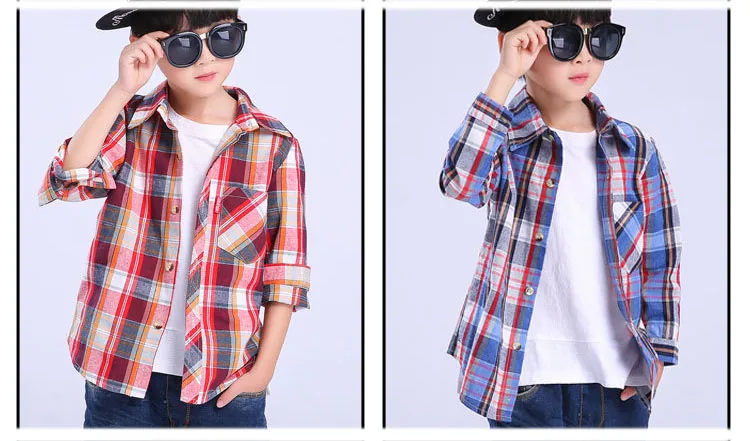 fashion child baby big boy shirt long sleeve spring 2018 plaid tops children school clothing cotton kids school shirts for boys blouses clothes 5 6 7 8 9 10 11 12 13 14 15 years little big teenage boys baby shirt teenage tops clothing (13)