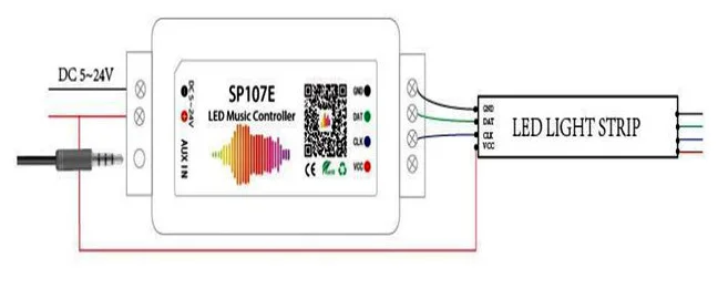 DC5~ 24V SP107E SK6812 SP105E Bluetooth APA102 SP110E WS2801 Пиксели светодиодные полосы SP108E Wi-Fi WS2811 WS2812B светодиодный музыкальный контроллер