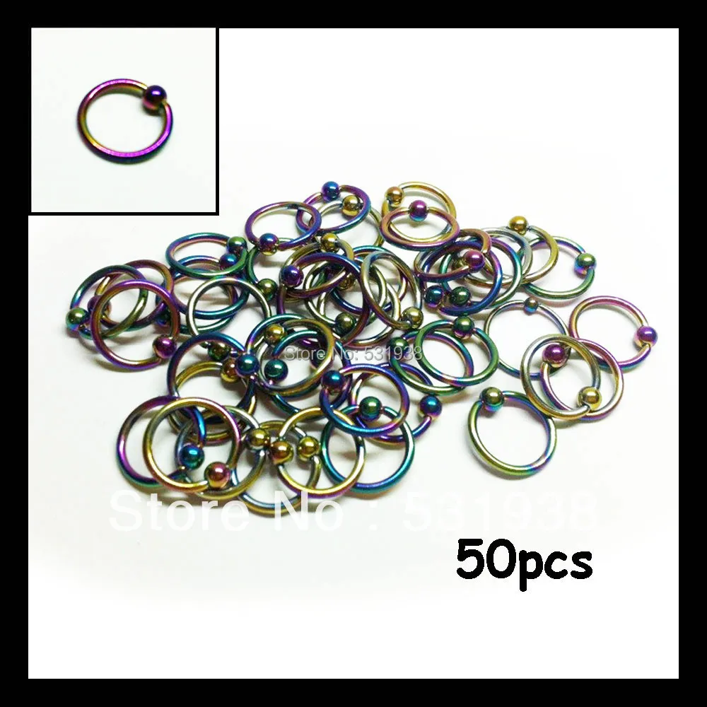 50pcs set multi use piercing rings nose ring eyebrow pircing ear plugs