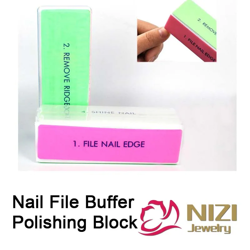 

Nail File Buffer 4 Sides 2pcs Nail Art Files Buffer Square 9cmx3cmx2.5cm Polishing Block Manicure Nail Art DIY Tool High Quality