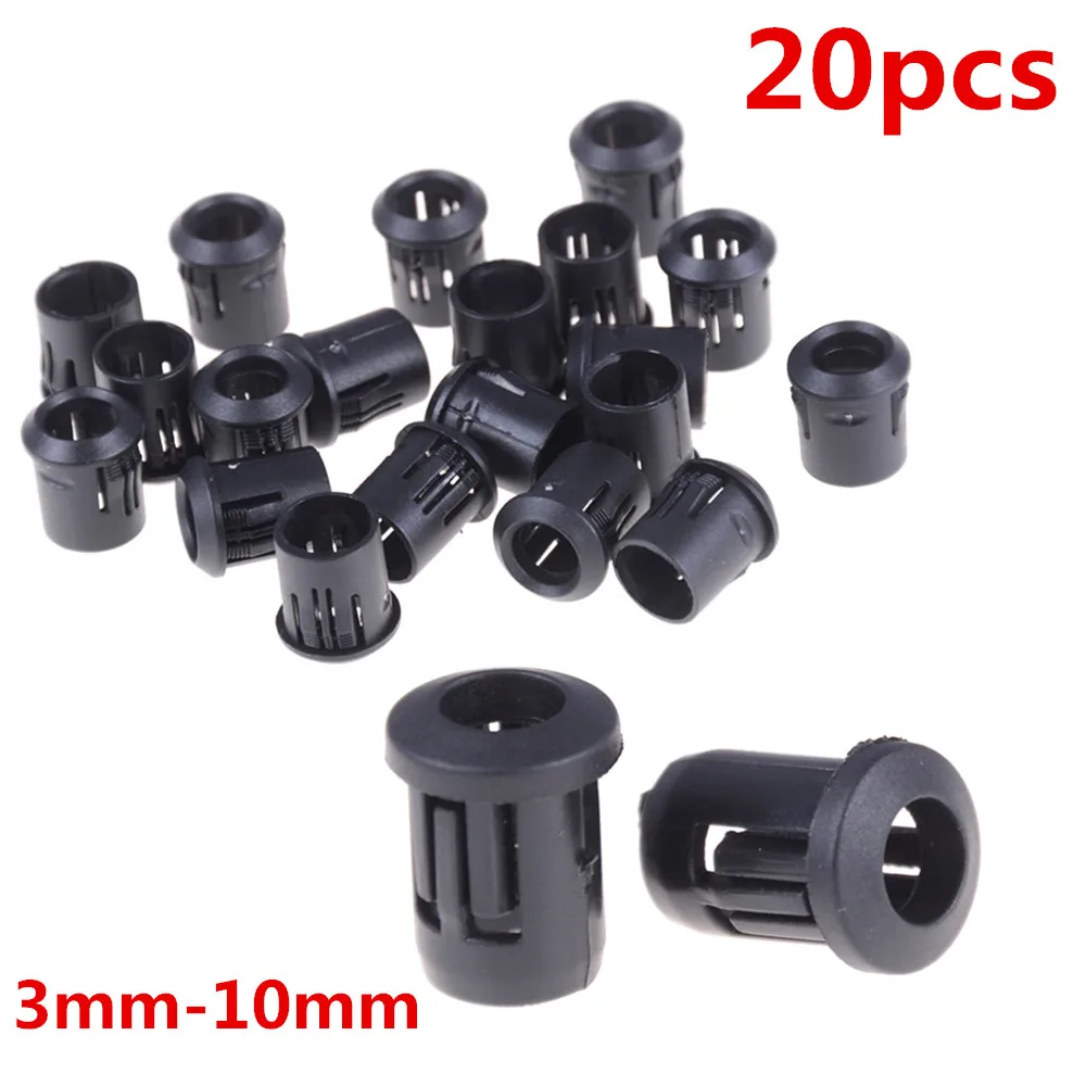 20pcs Black Plastic Lamp Bases LED Lamp Diode Holder Black Clip Bezel Socket Mount 3mm/5mm/8mm/10mm