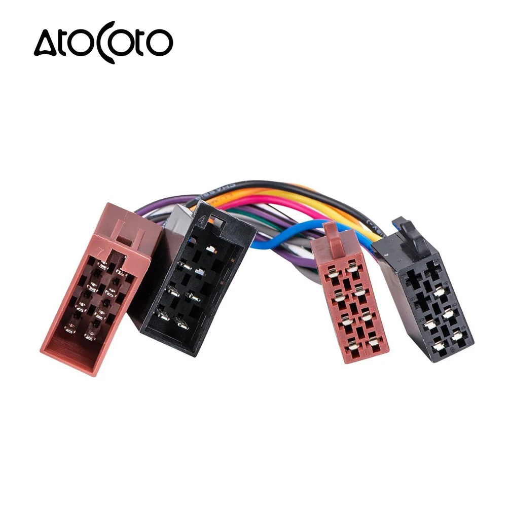 AtoCoto Male to Female ISO Lead Stereo Radio Wiring Harness Adaptor Cable Connector Loom for VW