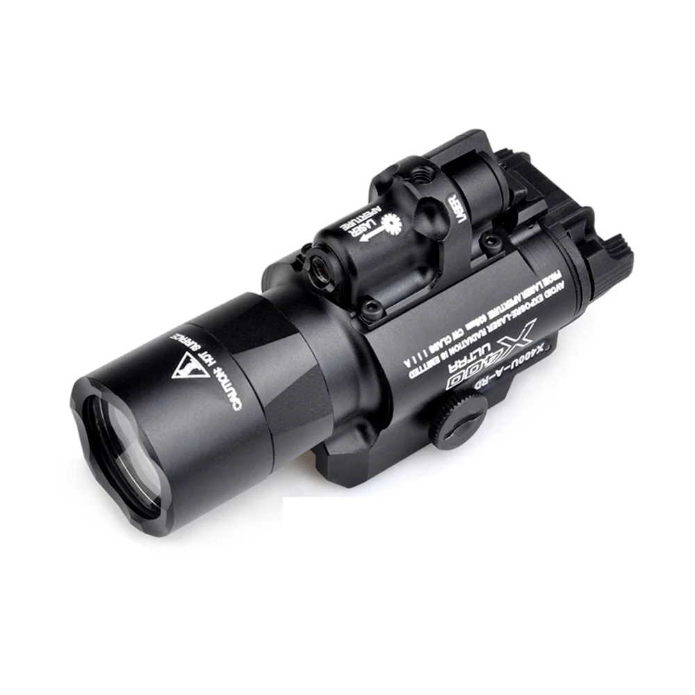 Airsoft Surefir X400 ультра светильник Пышка красный лазер 20 мм Picatinny Weaver Rail Mount 450 люмен X400U