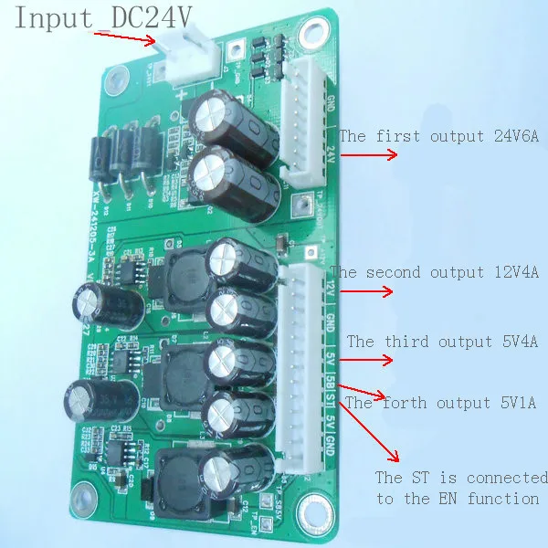 

DC24V to DC24V/12V/5V DC-DC Converter Step-down 6A 4A 1A