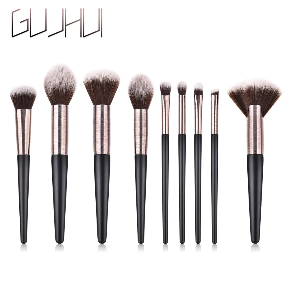 

9PCS Wooden Cosmetic Makeup Brush Foundation Powder Eyeshadow Brush Professional Makeup Brushes Set Cosmetic Makeup Case Brush