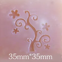 Тенг дерево Цветы Узор Мини diy мыло штамп chaprter печать 3,5*3,5 см ZZ039