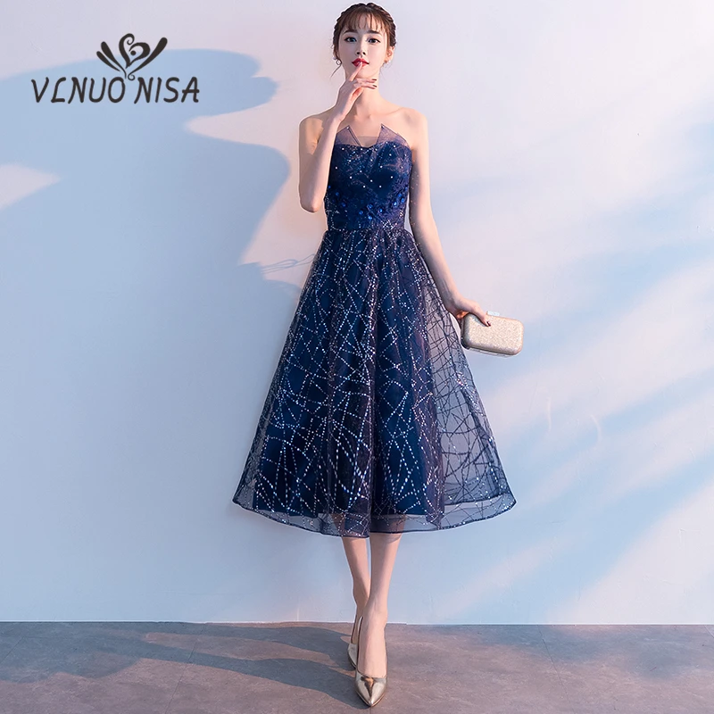

Shiny Sequined Crystal Starry Sky Evening Dress Elegant Strapless Lace UP A-Line Prom Gown Formal Party Dress Vestidos 30