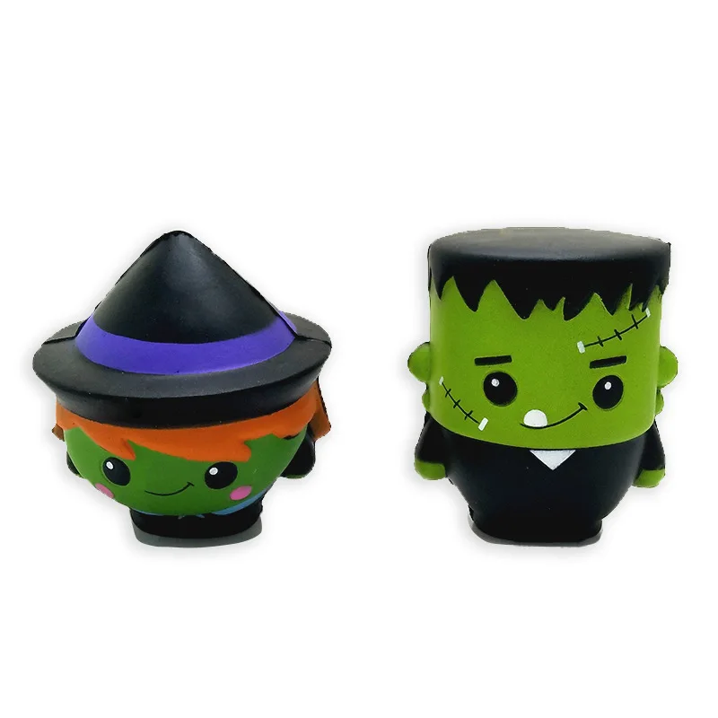 

Hot Sell Creative Halloween Slow Rebound Zombie Toy Squishy Strange PU Simulation Character Witch Rebound Toys Gift