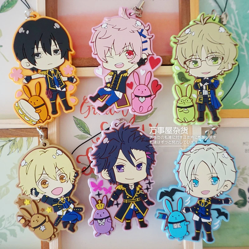 Резиновый брелок для ключей Tsukiuta Anime MUTSUKI HAJIME KISARAGI KOI YAYOI HARU SATSUKI AOI MINADUKI RUI NAGATSUKI