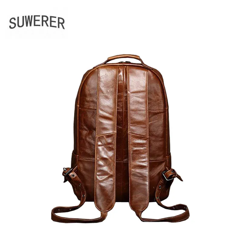 Neue 2019 Leder Freizeit Große Kapazität Echtes Marke Männer Rucksack Mode Reisetasche Computer Tasche Bwtqtdr