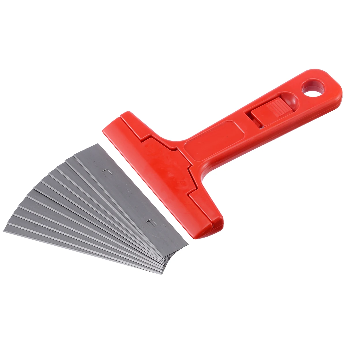 Practical Aquarium Glass Algae Scraper Blade Cleaner with 10 Blades Fish Tank Razor Color Random