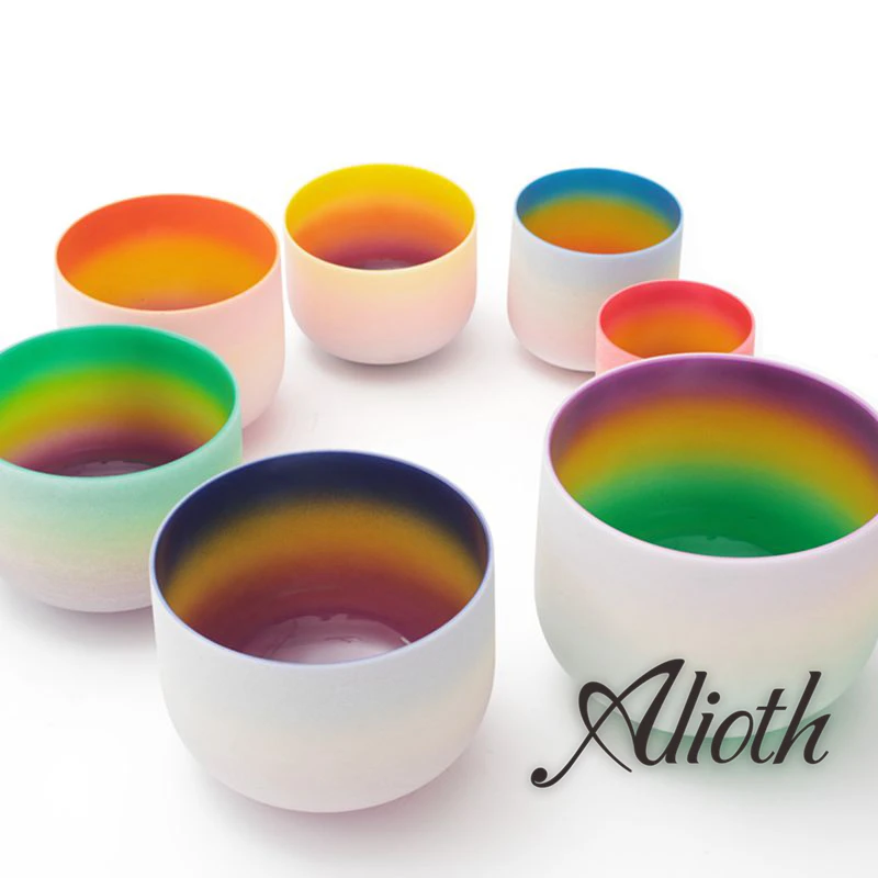 

10 Inch Rainbow Colored Crystal Singing Bowl in various Note for Chakra Balancing/Yoga/Meditation/Sound Therapy