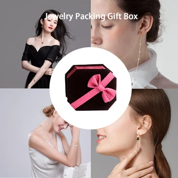 

New Fashion 4 Style Flannel Jewelry Box Bracelet Ring Necklace Earrings Storage Case Jewelry Gift Box Velvet Presentation Box