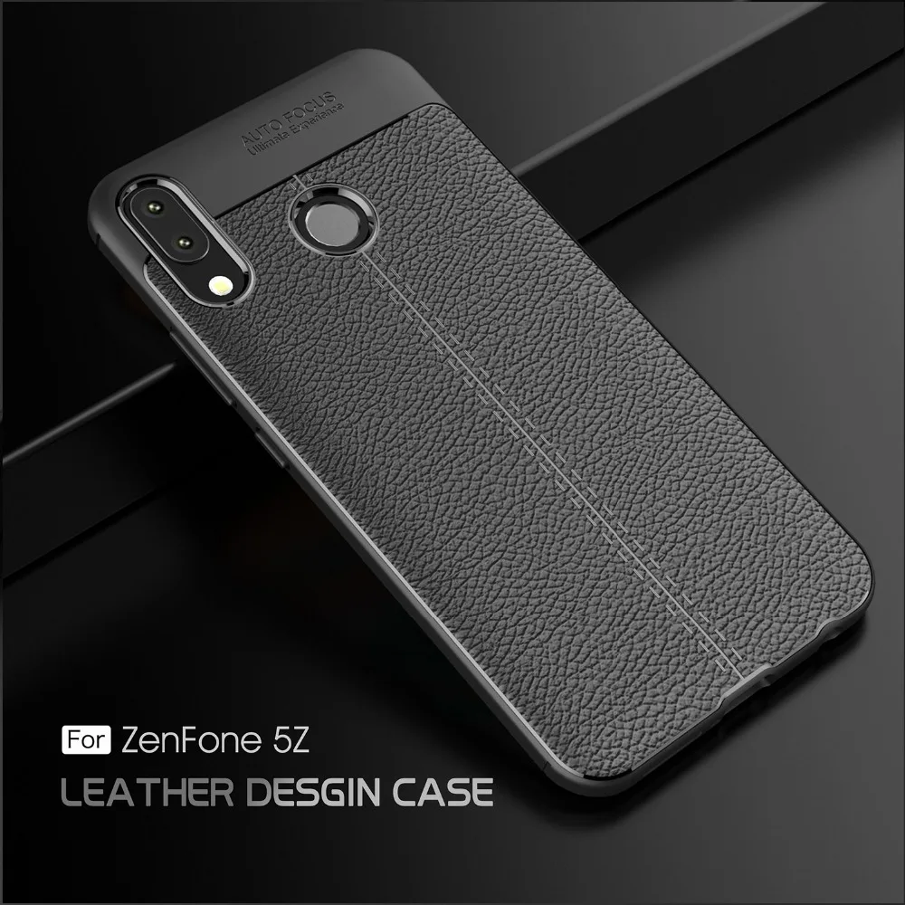 

ZE620KL Drop-Proof Hybrid Armor Leather Texture Soft TPU Case for Asus ZenFone 5z ZS620KL/Zenfone 5 2018 ZE620KL ASUS_X00QD