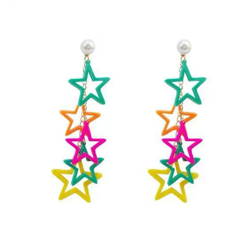 

Star Tassel Earrings Fashion Acrylic Long Women Earrings Pearl Jewelry