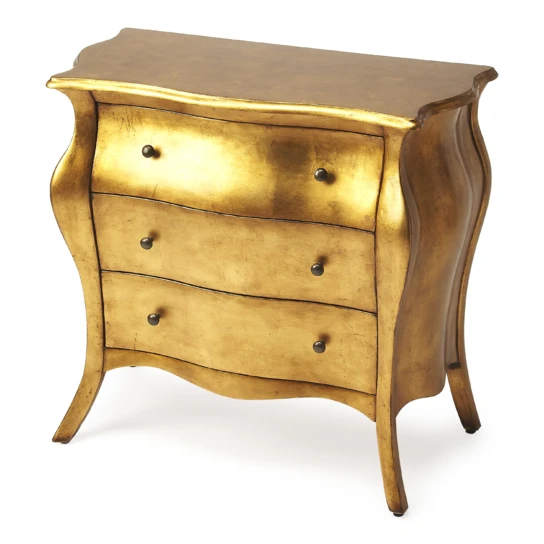 Butler Francine Gold Leaf Bombe Chest