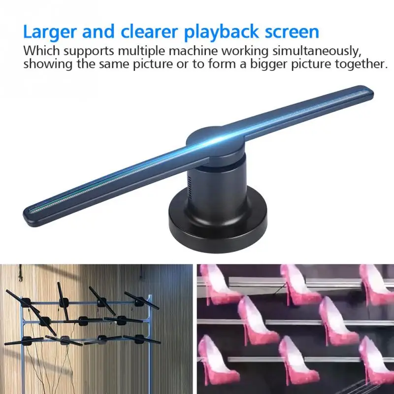 

176 degrees 3D Holographic Display LED Fan Exhibition Projector Hologram Advertising Displayer + 16G TF Card for subway stations