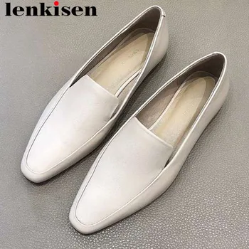

2019 hand-sewn leather loafers genuine leather comfortable elegant lady high quality flats superstars slip on dating shoes L05