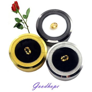 

Exquisite 3pcs/Lot Wedding Loose Diamond Display Case Box Alloy Gem Gemstone Holder Show Beads Jewelry Storage Container 42*18mm