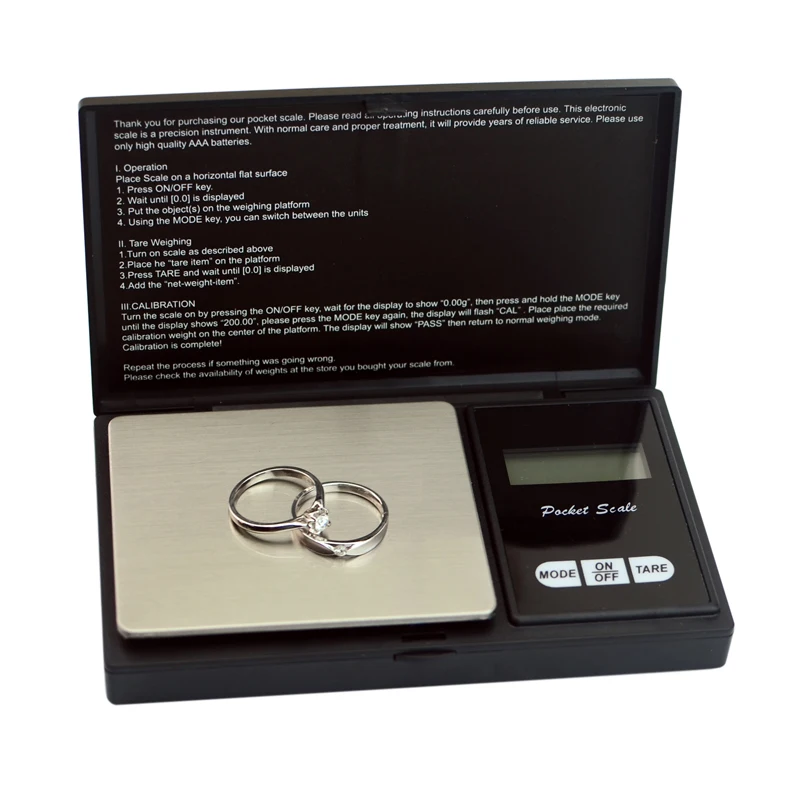 Миниатюрные точные электронные весы для ювелирных изделий 500 г/200 г 0,01 г с золотым бриллиантом, цифровые карманные весы для взвешивания