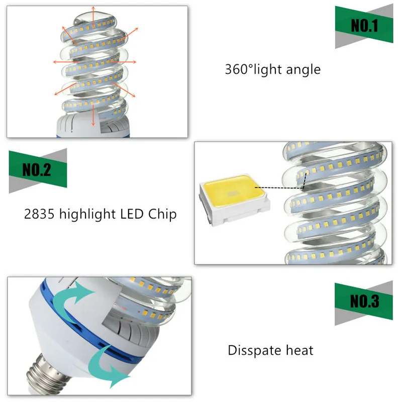 0415 Spiral LED Corn bulb lamps lightings lights 5