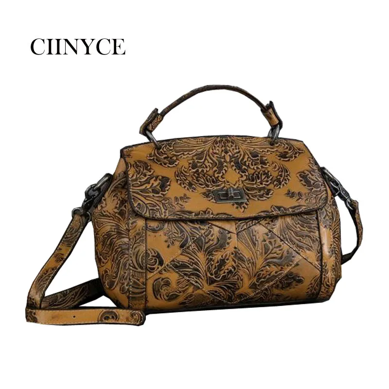 

Genuine Leather women bag for women 2019 new luxury fashion handbags woman bag designer Embossing leather Totes handbag
