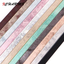 XCHARMS 10 мм плоская веревка из искусственной кожи, ручная работа, сделай сам, фурнитура для ювелирных изделий, аксессуары, модные материалы для изготовления ювелирных изделий для браслетов