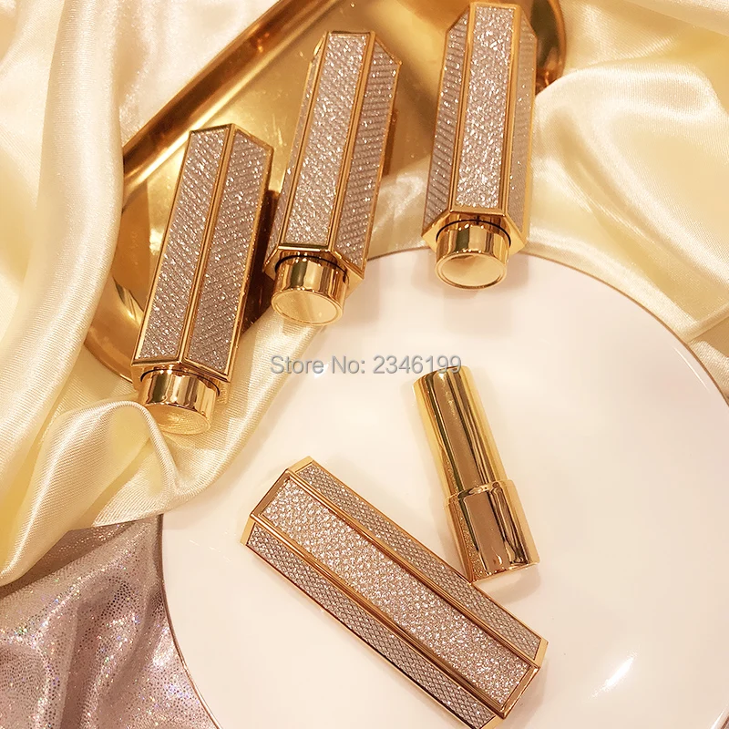 Empty Lip Balm Tube 12.1mm Shiny Six Sides Lipstick Tube Press Square Lip Balm Tube Empty Hexahedron Lipstick Container (5)