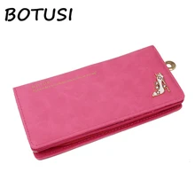 

Botusi New Fashion Top Quality Leather Long Women Wallet Fashion Girls Card Holder Coin Purse PU Leather High-heeled Shoes