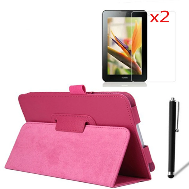Роскошный Магнитный кожаный чехол-книжка 4в1 + 2x пленка стилус для Huawei MediaPad 7 Vogue