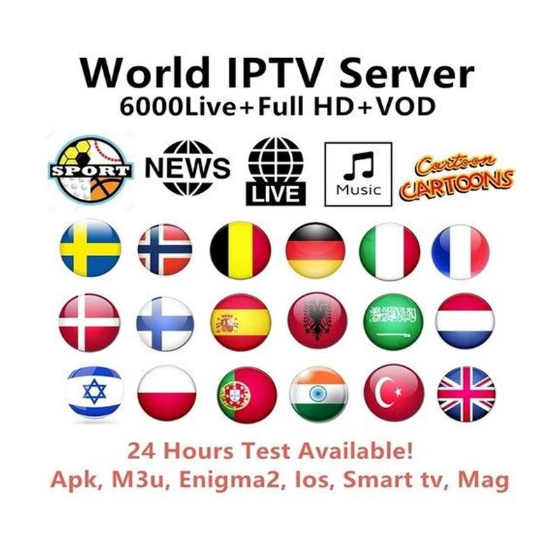 

Iptv Spain Espa a France Italia Portugal UK Subscription Iptv M3U Adult Latin Brazil Polish Holanda SWISS For Mag 254 256 TV Box