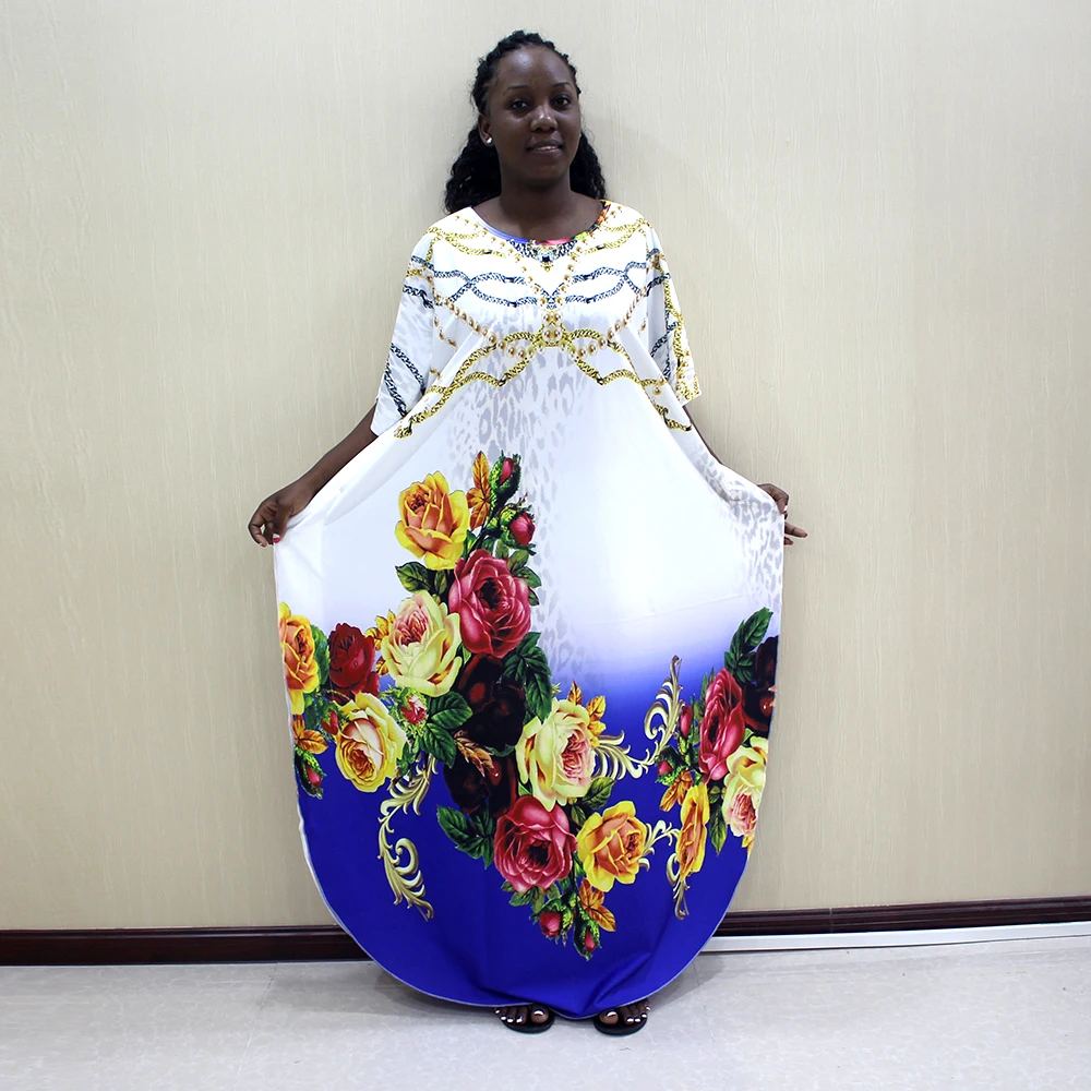 Женское платье с короткими рукавами повседневное длинное в африканском стиле