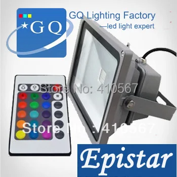 

free shipping 10W 20W 30W 50w 70w 100w RGB Flash LED flood light Outdoor Floodlight +Remote controller 85V-265V projector lamp