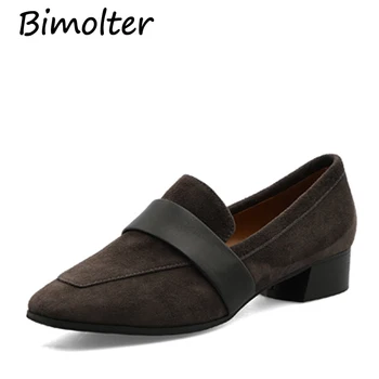 

Bimolter Autumn women flats shoes Sheep Suede shoes leather suede casual shoes slip on flats heels creepers moccasins LFSB011