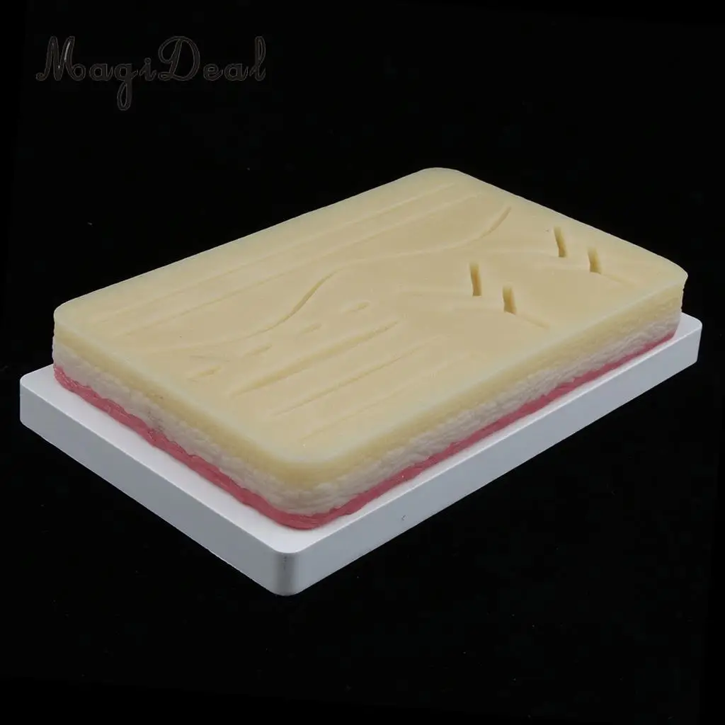 MagiDeal Medical Suture Training Practice Simulation Human Skin Model Pad with Wound, Teaching Tool