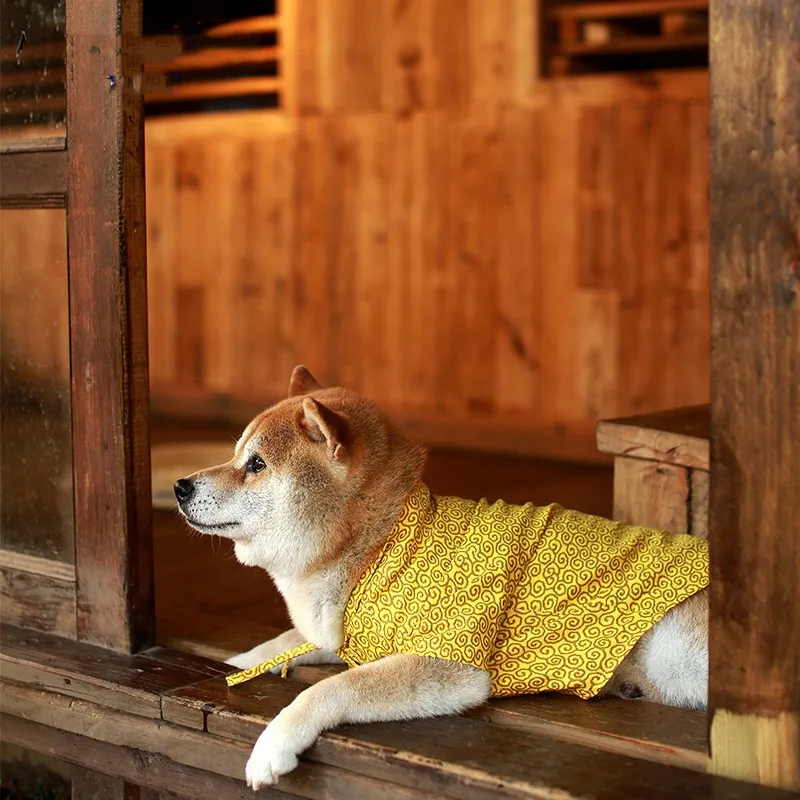 Fashion Japan Kimono Shirt for Dogs Puppy Shirt Shiba Inu Summer T-shirt Pet Dog Clothes Bulldog Pets Clothing Costume GZC11