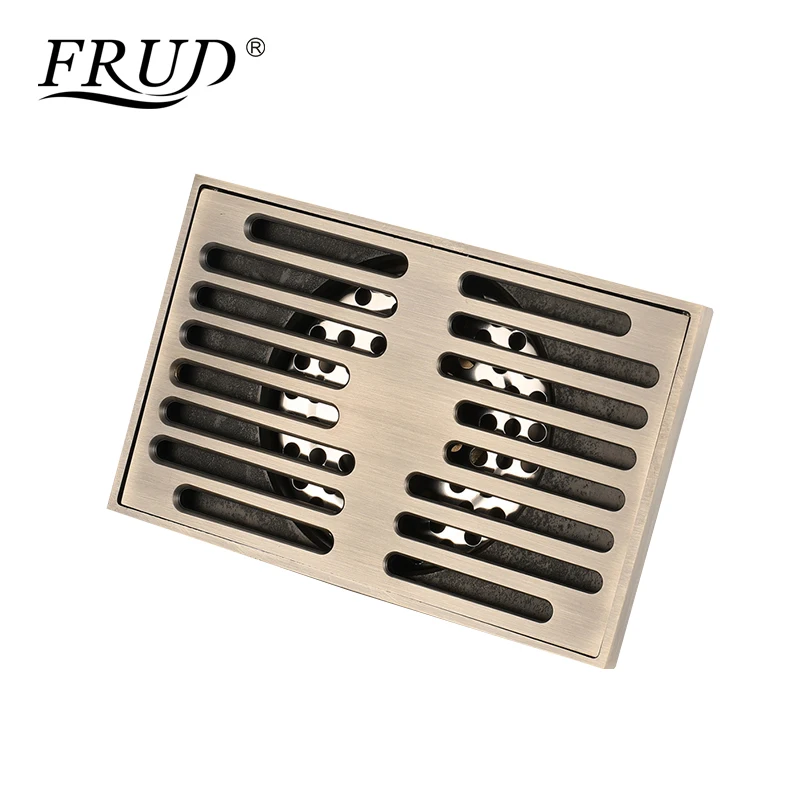 FRUD Antique Bronze Rectangle Drains Floor Drain Bathroom Shower Drain