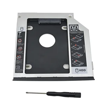 

Aluminum 2nd HDD Caddy 9.5mm SATA 3.0 2.5" SSD Drive Enclosure For DELL E6540 E6440 Box Optibay