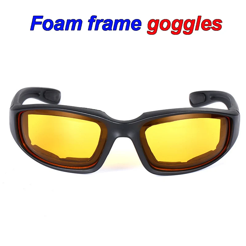 Foam pad protective glasses 3 colors Yellow night vision Clear color