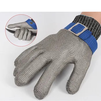 

1 PC Anti-cutting Safety Stab Resistant Work Gloves Stainless Steel Wire Safety Gloves Cut Metal Mesh Butcher Cut Work Gloves
