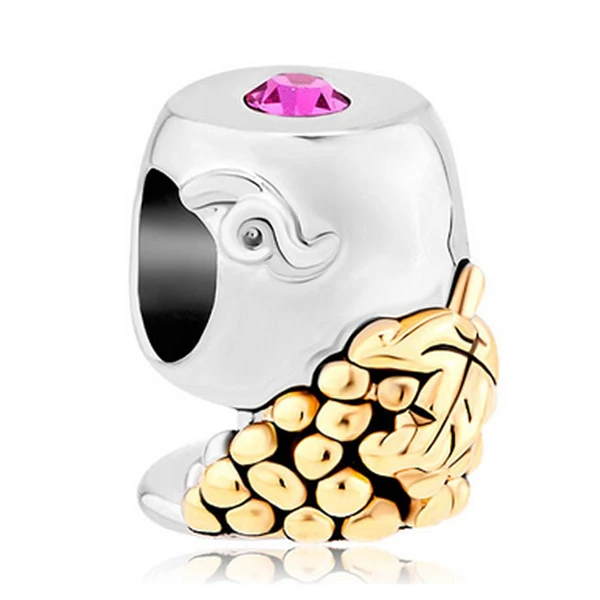 

New Arrival 1pcs European Style Silver and Gold Wineglass Bead Charms Fits Diy Pandora Imitation Bracelet Jewellery