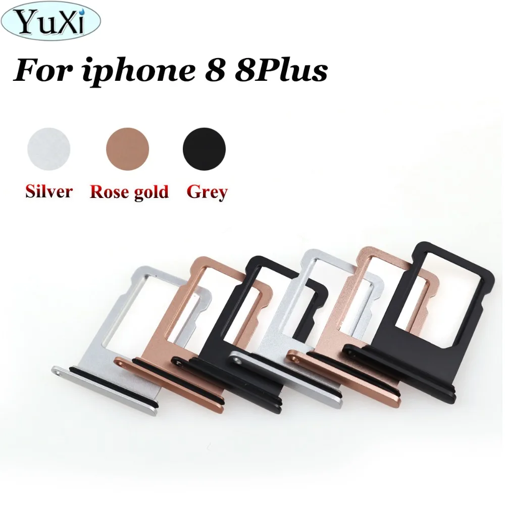

YuXi 1X For iphone 8 8Plus SIM Card Tray Holder for iPhone 8 Plus 8P 8G SIM Card Adapter Replacement Parts Silver/Rose gold/Grey
