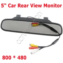 ANSHILONG 5\" LCD Car Rear View Mirror Monitor HD 800*480 2CH Video wtih Menu Button Auto Power ON/OFF