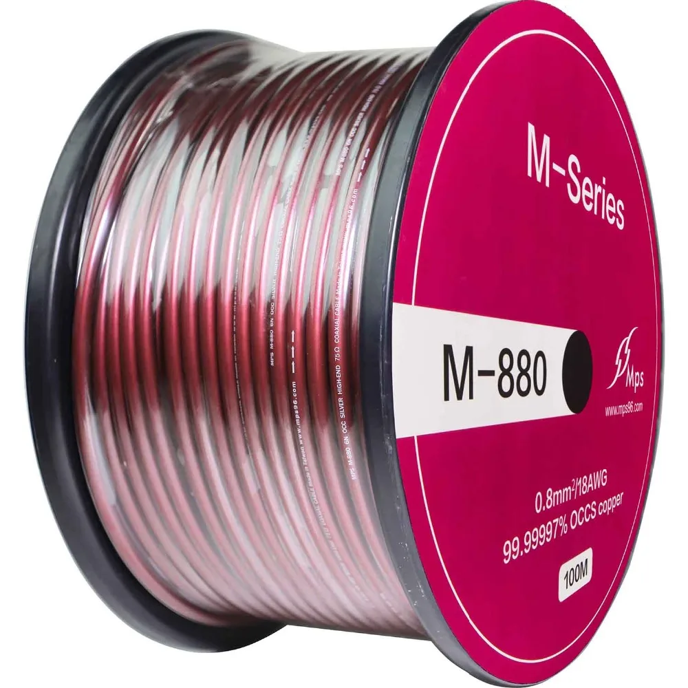 Коаксиальный кабель MPS M 880 99.9997% OCC 6N с посеребренным медным покрытием 75 Ом Hifi Audio RCA