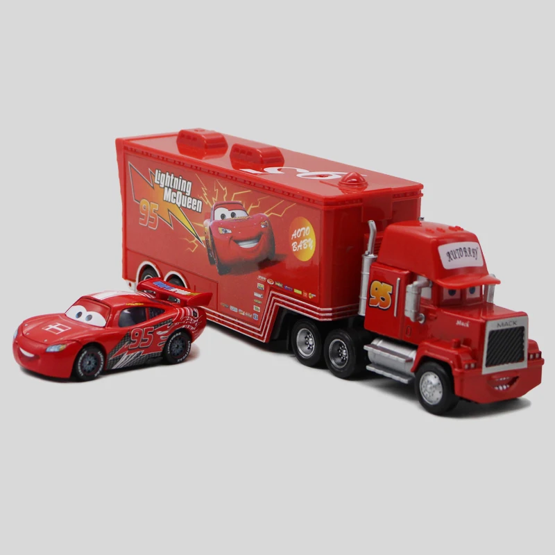 Disney «Тачки» № 95 Mack грузовик+, без рамки, с изображением маленькой машины Lightning McQueen Металл игрушечных автомобилей для детей 1:55 Свободные Фирменная новинка на