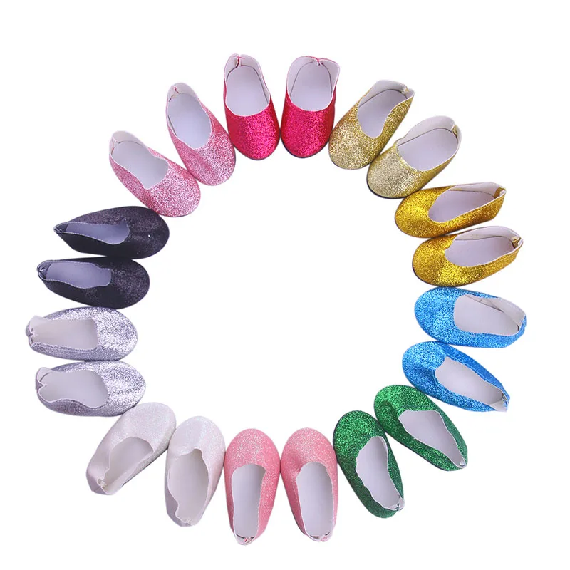 

12 different styles Sparkling little shoes fit for 18 inch doll cute shoes Christmas gift